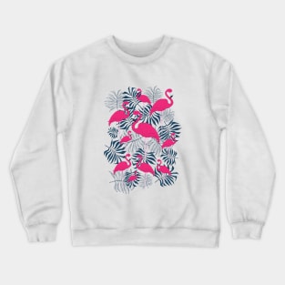 Pink Flamingo Pattern Crewneck Sweatshirt